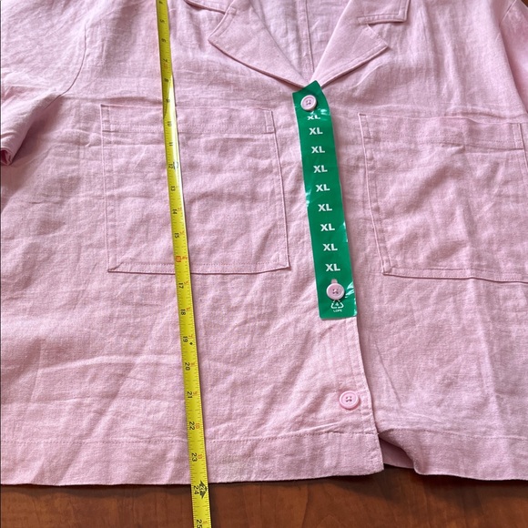 Buffalo Linen Blend Light Pink Button Down Shirt XL NWT - Picture 8 of 8